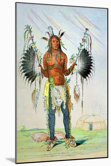 Mandan Medicine Man Mah-To-Hah "Old Bear"-George Catlin-Mounted Giclee Print