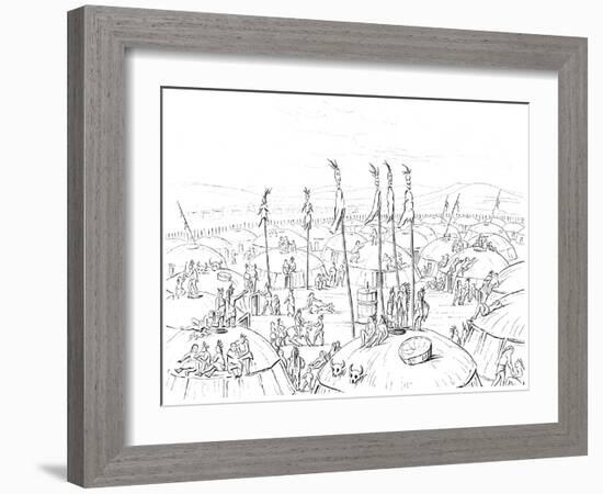 Mandan Village, Upper Missouri, America, 1841-Myers and Co-Framed Giclee Print