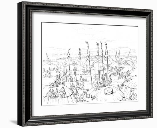 Mandan Village, Upper Missouri, America, 1841-Myers and Co-Framed Giclee Print