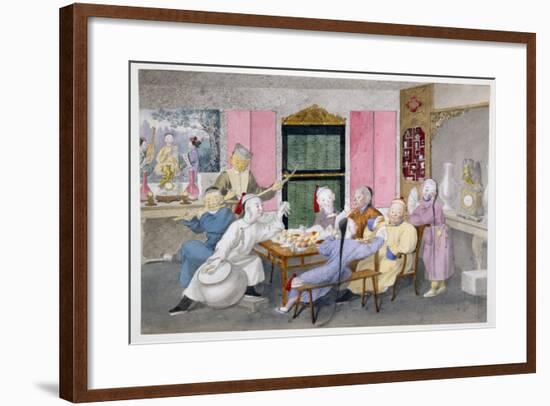 Mandarin Being Entertained by Musicians C.1860-null-Framed Giclee Print