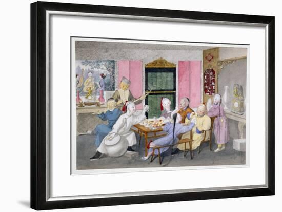 Mandarin Being Entertained by Musicians C.1860-null-Framed Giclee Print