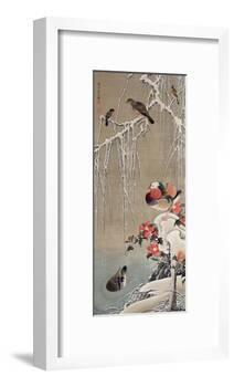 Mandarin Duck in the Snow 1-Jakuchu Ito-Framed Giclee Print