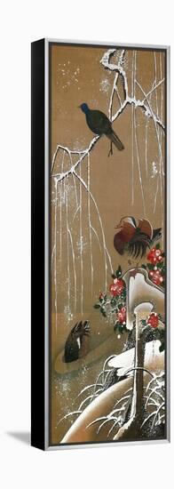 Mandarin Duck in the Snow 2-Jakuchu Ito-Framed Premier Image Canvas