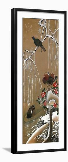 Mandarin Duck in the Snow 2-Jakuchu Ito-Framed Giclee Print