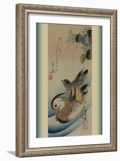 Mandarin Ducks-Ando Hiroshige-Framed Art Print