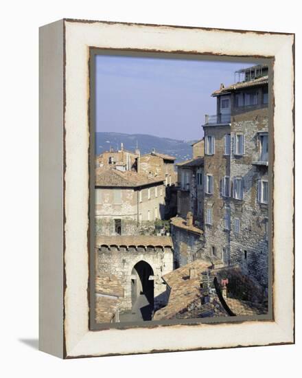 Mandorla Gate and Buildings of the Town, Perugia, Umbria, Italy, Europe-Sheila Terry-Framed Premier Image Canvas