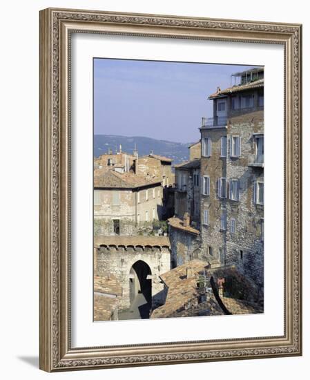 Mandorla Gate and Buildings of the Town, Perugia, Umbria, Italy, Europe-Sheila Terry-Framed Photographic Print