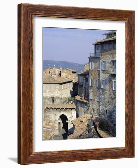 Mandorla Gate and Buildings of the Town, Perugia, Umbria, Italy, Europe-Sheila Terry-Framed Photographic Print