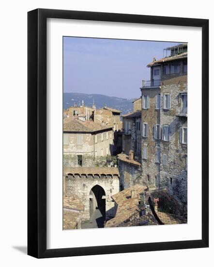 Mandorla Gate and Buildings of the Town, Perugia, Umbria, Italy, Europe-Sheila Terry-Framed Photographic Print