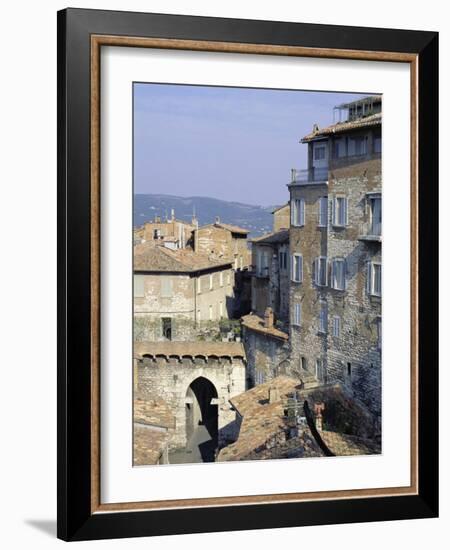 Mandorla Gate and Buildings of the Town, Perugia, Umbria, Italy, Europe-Sheila Terry-Framed Photographic Print