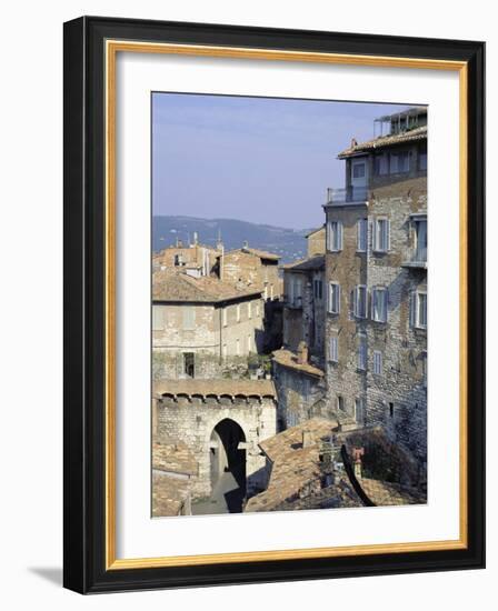 Mandorla Gate and Buildings of the Town, Perugia, Umbria, Italy, Europe-Sheila Terry-Framed Photographic Print