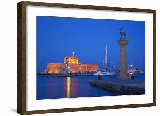 Mandraki Harbour, Rhodes City, Rhodes, Dodecanese, Greek Islands, Greece, Europe-Tuul-Framed Photographic Print