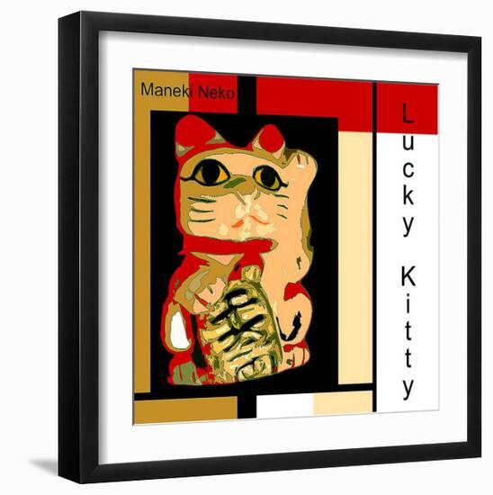 Maneki Neko the Lucky Kitty-erichan-Framed Giclee Print