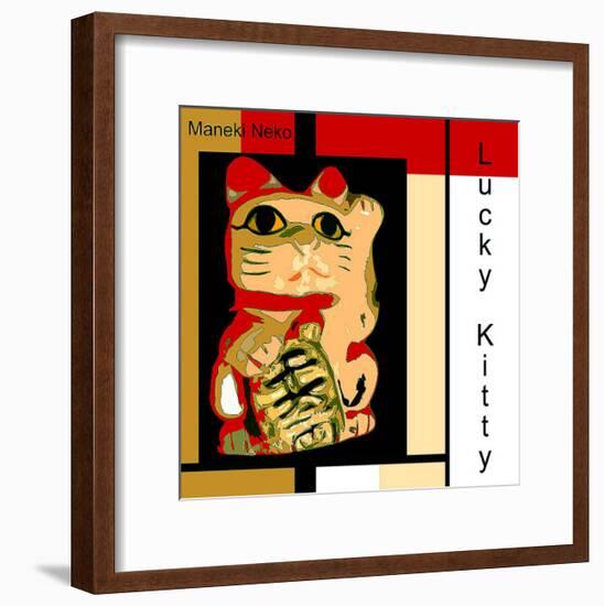 Maneki Neko the Lucky Kitty-erichan-Framed Giclee Print