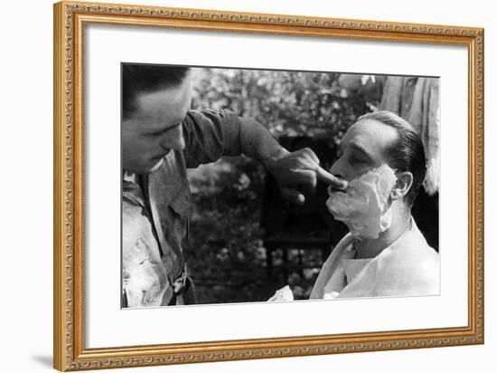 Maner Lualdi Getting a Shave-null-Framed Photographic Print