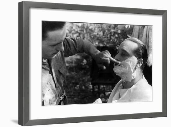 Maner Lualdi Getting a Shave-null-Framed Photographic Print