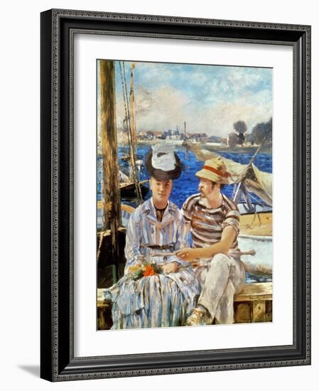 Manet: Boaters, 1874-Edouard Manet-Framed Giclee Print