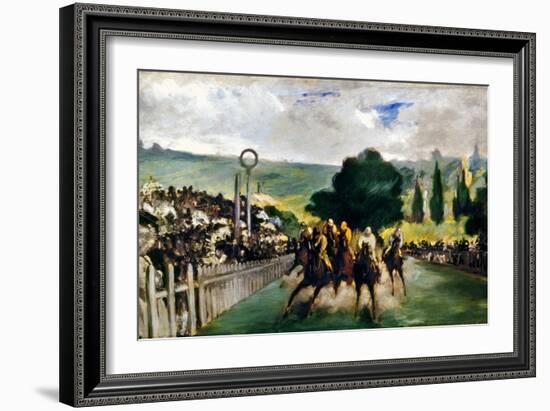 Manet: Longchamps, 1867-Edouard Manet-Framed Giclee Print