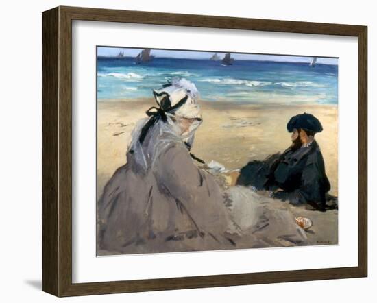 Manet: On The Beach, 1873-Edouard Manet-Framed Giclee Print