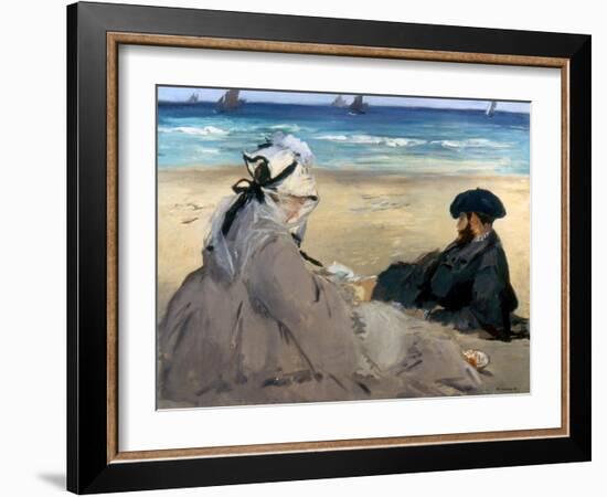 Manet: On The Beach, 1873-Edouard Manet-Framed Giclee Print