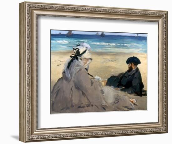 Manet: On The Beach, 1873-Edouard Manet-Framed Giclee Print