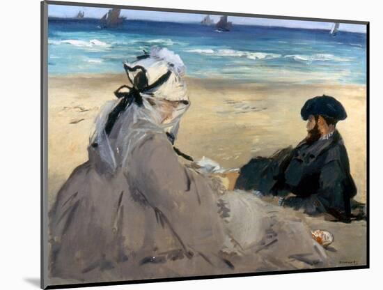 Manet: On The Beach, 1873-Edouard Manet-Mounted Premium Giclee Print