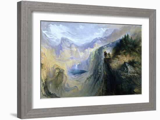 Manfred on the Jungfrau, 1837 (W/C on Paper)-John Martin-Framed Giclee Print