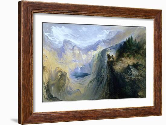 Manfred on the Jungfrau, 1837 (W/C on Paper)-John Martin-Framed Giclee Print