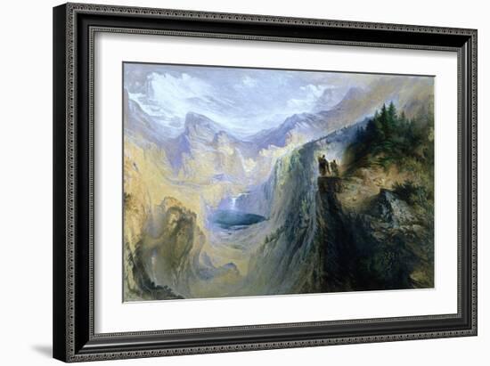 Manfred on the Jungfrau, 1837 (W/C on Paper)-John Martin-Framed Giclee Print