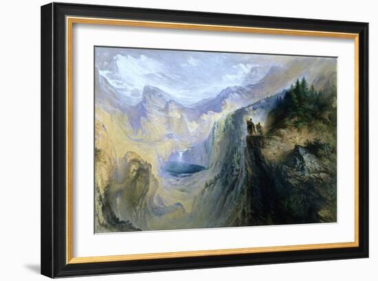 Manfred on the Jungfrau, 1837 (W/C on Paper)-John Martin-Framed Giclee Print