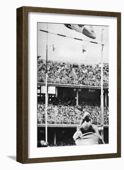 Manfred Preussger Performing in the Men's Pole Vault at the 1956 Melbourne Olympics-null-Framed Photographic Print