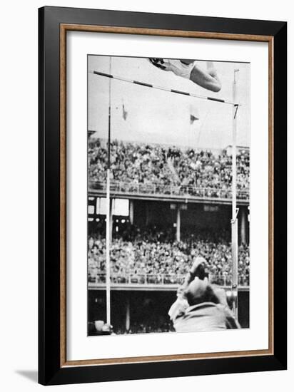 Manfred Preussger Performing in the Men's Pole Vault at the 1956 Melbourne Olympics-null-Framed Photographic Print