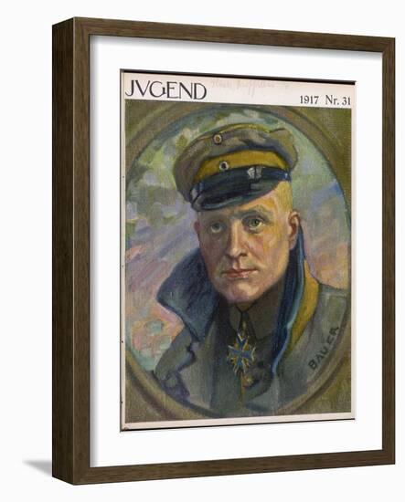 Manfred Von Richthofen German Aviator-Karl Bauer-Framed Photographic Print