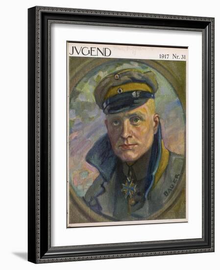 Manfred Von Richthofen German Aviator-Karl Bauer-Framed Photographic Print