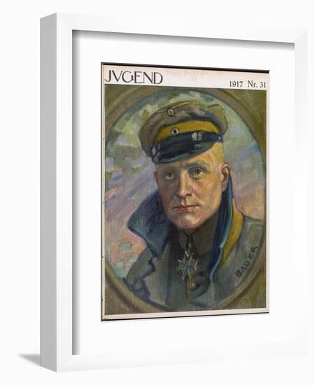 Manfred Von Richthofen German Aviator-Karl Bauer-Framed Photographic Print