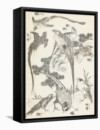 Manga, volume 3 : les lutteurs-Katsushika Hokusai-Framed Premier Image Canvas