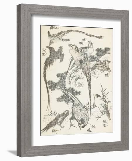 Manga, volume 3 : les lutteurs-Katsushika Hokusai-Framed Giclee Print