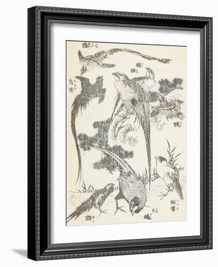 Manga, volume 3 : les lutteurs-Katsushika Hokusai-Framed Giclee Print