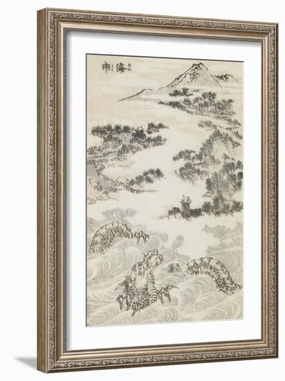 Manga, volume 3 : les lutteurs-Katsushika Hokusai-Framed Giclee Print