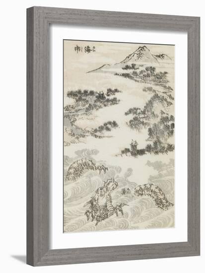 Manga, volume 3 : les lutteurs-Katsushika Hokusai-Framed Giclee Print
