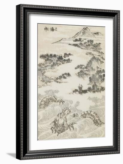 Manga, volume 3 : les lutteurs-Katsushika Hokusai-Framed Giclee Print