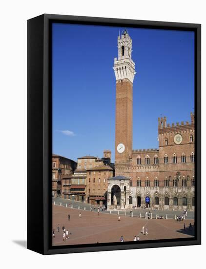 Mangia Tower Above the Piazza Del Campo in Siena, UNESCO World Heritage Site, Tuscany, Italy-Lightfoot Jeremy-Framed Premier Image Canvas