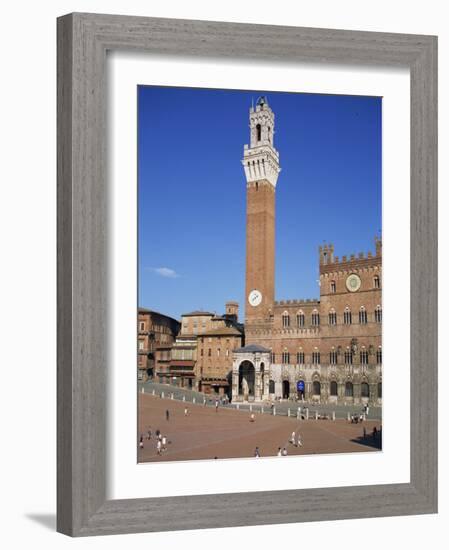 Mangia Tower Above the Piazza Del Campo in Siena, UNESCO World Heritage Site, Tuscany, Italy-Lightfoot Jeremy-Framed Photographic Print