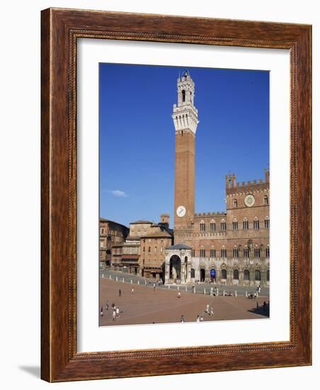 Mangia Tower Above the Piazza Del Campo in Siena, UNESCO World Heritage Site, Tuscany, Italy-Lightfoot Jeremy-Framed Photographic Print