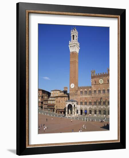 Mangia Tower Above the Piazza Del Campo in Siena, UNESCO World Heritage Site, Tuscany, Italy-Lightfoot Jeremy-Framed Photographic Print