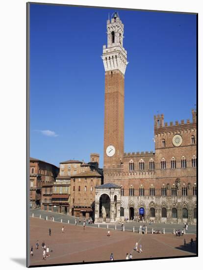 Mangia Tower Above the Piazza Del Campo in Siena, UNESCO World Heritage Site, Tuscany, Italy-Lightfoot Jeremy-Mounted Photographic Print