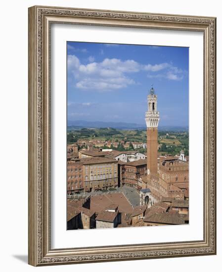 Mangia Tower and Buildings around the Piazza Del Campo in Siena, Tuscany, Italy-Lightfoot Jeremy-Framed Photographic Print