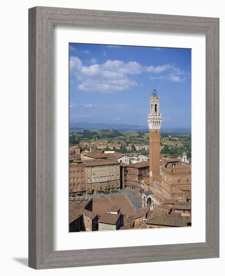 Mangia Tower and Buildings around the Piazza Del Campo in Siena, Tuscany, Italy-Lightfoot Jeremy-Framed Photographic Print