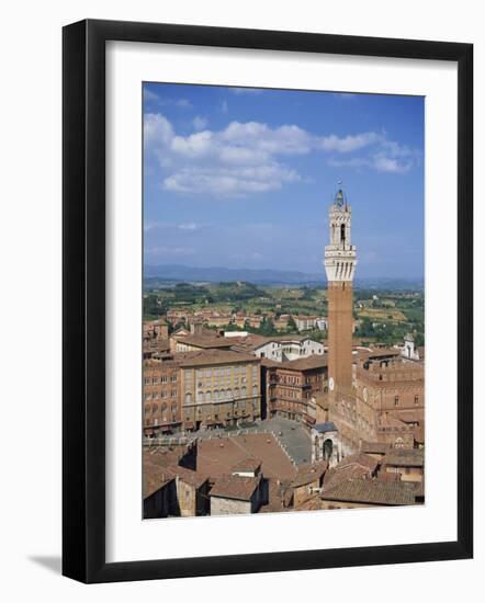 Mangia Tower and Buildings around the Piazza Del Campo in Siena, Tuscany, Italy-Lightfoot Jeremy-Framed Photographic Print