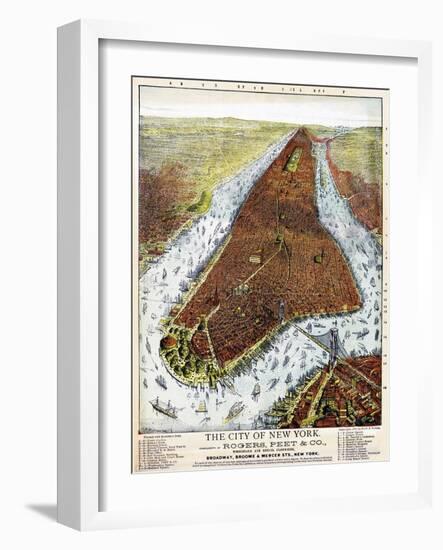 Manhattan 1879-Vintage Lavoie-Framed Giclee Print